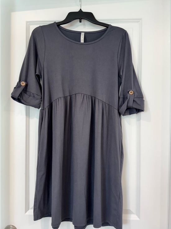 Dresses & Skirts - Simple Swing Dress in Charcoal/Navy